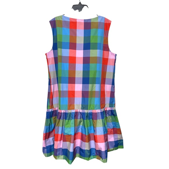 Kate Spade Madras Taffeta Shift Dress Blue Multicolor Size XXL - Picture 7 of 14